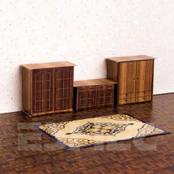 Maket Ahşap Dolap Ve Çekmece/Halı Set